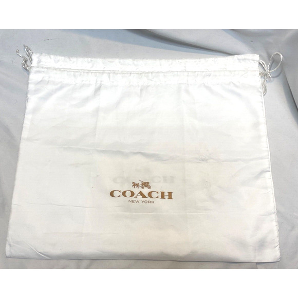2 Coach NY Satin Drawstring Storage Dust Bag for Shoes Handbag Satchel 15x19" - Picture 1 of 8